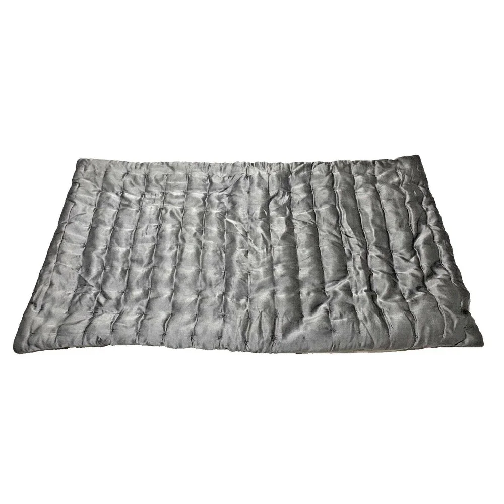 Portico Quilted Euro Sham Slate Gray Silk Blend 26
